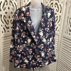 Lane Bryant Navy Floral Blazer